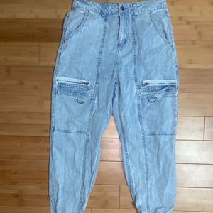 Blue High Waist Jogger Jeans